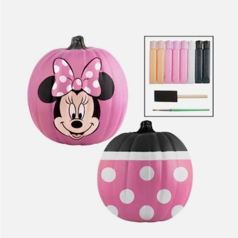 Disney Minnie Mouse Pumpkin Painting Kit Halloween Paint Stencils NEW